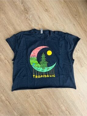 Tropidelic Graphic Tee - Black with Colorful Moon Print